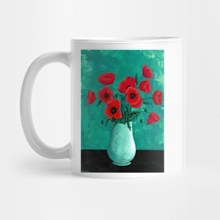 Red Poppies in a Vase Mug